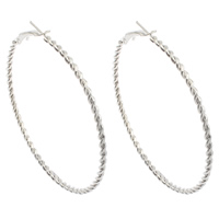 Iron Hoop Earring, platinum color plated, nickel, lead & cadmium free, 59x61x2mm, Sold By Pair