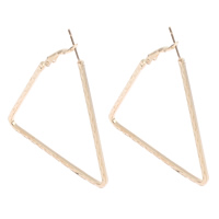 Iron Hoop Earring, Triangle, gold color plated, nickel, lead & cadmium free, 48x55x2mm, Sold By Pair