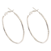 Iron Hoop Earring, platinum color plated, nickel, lead & cadmium free, 40x45x2mm, Sold By Pair