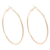 Iron Hoop Earring, gold color plated, nickel, lead & cadmium free, 58x60x2mm, Sold By Pair