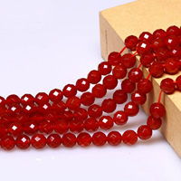 Natural Red Agate Beads Round & faceted Approx 1mm Sold Per Approx 15.5 Inch Strand