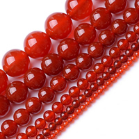Natürlich rote Achat Perlen, Roter Achat, rund, verschiedene Größen vorhanden, Grade AAAAAA, Bohrung:ca. 1mm, verkauft per ca. 15.5 ZollInch Strang
