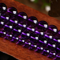 Natural Amethyst Beads Round February Birthstone  purple Grade AAAAA Approx 1mm Sold By Strand