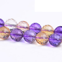 Ametrine Beads, Round, natural, 64-sided & faceted, 10mm, Hole:Approx 1mm, Approx 35PCs/Strand, Sold Per Approx 15.5 Inch Strand