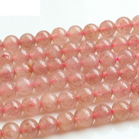 Strawberry Quartz Perle, rund, natürlich, verschiedene Größen vorhanden, Grade AAAAA, Bohrung:ca. 1mm, verkauft per ca. 15.5 ZollInch Strang