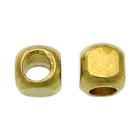 Brass Jewelry Beads Cube gold color plated nickel lead & cadmium free Approx 2mm Sold By Lot