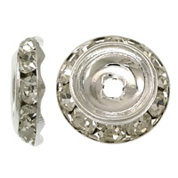 Brass Spacer Bead platinum color plated with rhinestone nickel lead & cadmium free Approx 2mm Sold By Lot