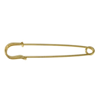 Iron Safety Pin, gold color plated, 85.50x19.50x5.50mm, 200PCs/Lot, Sold By Lot