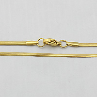 Nerez Náhrdelník Chain, barva pozlacený, různé délky pro volbu & rybí řetěz, 2mm, 10přediva/Lot, Prodáno By Lot