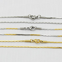 Stainless Steel Necklace Chain, plated, more colors for choice, 1mm, Length:Approx 19.5 Inch, 10Strands/Lot, Sold By Lot