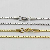 нержавеющая сталь цепочка для ожерелья, Другое покрытие, Много цветов для выбора, 2x2mm, длина:Приблизительно 21.5 дюймовый, 10пряди/Лот, продается Лот