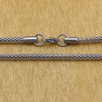 Stainless Steel Chain Necklace, different length for choice & mesh chain, original color, 3mm, 10Strands/Lot, Sold By Lot