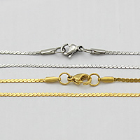 Stainless Steel Necklace Chain plated serpentine chain 1.50mm Length Approx 18 Inch Sold By Lot