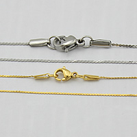 Stainless Steel Necklace Chain plated & serpentine chain 0.80mm Sold By Lot