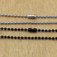 Edelstahl Halskette Gliederkette, plattiert, Kugelkette, keine, 2mm, Länge:ca. 24 ZollInch, 20SträngeStrang/Menge, verkauft von Menge