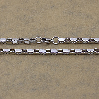 acero inoxidable Collar de cadena, cadena de caja, color original, 3.50mm, longitud:aproximado 23 Inch, 10Strandsfilamento/Grupo, Vendido por Grupo