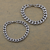 Nehrđajućeg čelika Nakit narukvice, Nehrđajući čelik, različite veličine za izbor & twist ovalni lanac, izvorna boja, 10pramenovi/Lot, Prodano By Lot