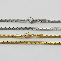 Stainless Steel Chain Necklace, plated, more colors for choice, 2.70mm, Length:Approx 21.5 Inch, 10Strands/Lot, Sold By Lot