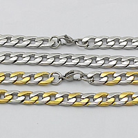 Stainless Steel Chain Necklace, plated, twist oval chain, more colors for choice, 13x8x2.50mm, Length:Approx 24 Inch, 10Strands/Lot, Sold By Lot