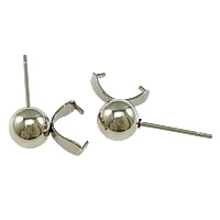 Stainless Steel Earring Stud Component, original color, 12x9x6mm, 0.7mm, 0.7mm, 500PCs/Lot, Sold By Lot