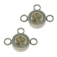 Stainless Steel Connector Setting, can be used as pendant or connector & 1/1 loop, original color, 17x13x3.50mm, Hole:Approx 2mm, Inner Diameter:Approx 5mm, 500PCs/Lot, Sold By Lot