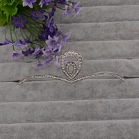 Bridal Tiaras Zinc Alloy platinum color plated for bridal & with rhinestone lead & cadmium free 140mm Sold By Bag