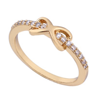 Cubic Zirconia Micro Pave Brass Ring real gold plated & micro pave cubic zirconia nickel lead & cadmium free 8mm Sold By Lot