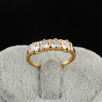 Cubic Zircon Brass Finger Ring real gold plated & with cubic zirconia nickel lead & cadmium free 5mm Sold By Lot
