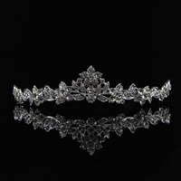 Tiara's, Zinc Alloy, silver plated, voor bruids & met strass, lood en cadmium vrij, 150mm, 3pC's/Bag, Verkocht door Bag