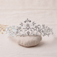 Bridal Tiaras, Tibetan Style, silver color plated, for bridal & with rhinestone, lead & cadmium free, 170mm, 3PCs/Bag, Sold By Bag