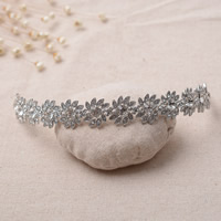 Bridal Tiaras Zinc Alloy platinum color plated for bridal & with rhinestone lead & cadmium free 150mm Sold By Bag