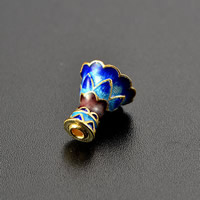 Cloisonné Perlkappen, Blume, handgemacht, 10x12mm, Bohrung:ca. 2-3mm, 20PCs/Tasche, verkauft von Tasche