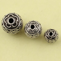 Brass Jewelry Beads, Round, antique silver color plated, different size for choice, lead & cadmium free, 10PCs/Bag, Sold By Bag