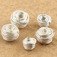 Brass Jewelry Beads, real silver plated, different size for choice, lead & cadmium free, Hole:Approx 2mm, 10PCs/Bag, Sold By Bag