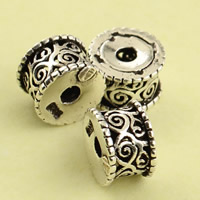 Brass Jewelry Beads, Rondelle, antique silver color plated, lead & cadmium free, 6.8mm, Hole:Approx 1.5mm, 10PCs/Bag, Sold By Bag