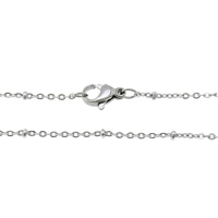 Stainless Steel Necklace Chain, oval chain, original color, 1.5x0.2mm, 2mm, Length:Approx 21 Inch, 30Strands/Lot, Sold By Lot