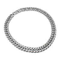 Stainless Steel Chain Necklace, curb chain, original color, 18x24x4mm, Length:Approx 23 Inch, 3Strands/Lot, Sold By Lot