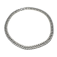 Rostfritt stål kedja halsband, ROSTFRITT STÅL, Rope Chain, ursprungliga färgen, 17x11x3mm, Längd Ca 23 inch, 5Strands/Lot, Säljs av Lot
