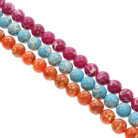 Impression Jaspis Perle, rund, natürlich, verschiedene Größen vorhanden, keine, Bohrung:ca. 1mm, Länge:ca. 15.5 ZollInch, verkauft von Tasche