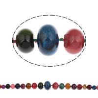 Natürliche Regenbogen Achat Perlen, Rondell, abgestufte Perlen, gemischte Farben, 7.5x12mm-20x30mm, Bohrung:ca. 1mm, 34PCs/Strang, verkauft per ca. 15.7 ZollInch Strang