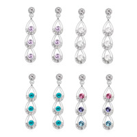 Crystal Earrings Zinc Alloy with plastic earnut & Crystal stainless steel post pin Teardrop platinum color plated faceted & with rhinestone lead & cadmium free 8-25mm Sold By Pair