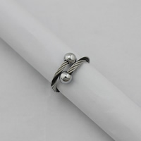 Edelstahl Open -Finger-Ring, plattiert, einstellbar & zweifarbig, 2mm, Größe:6, 6PCs/Menge, verkauft von Menge