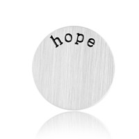 Stainless Steel Flat Round word hope polished enamel original color Sold By Bag