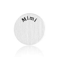 Stainless Steel, Flat Round, polished, with letter pattern & enamel, original color, 22x0.5mm, 10PCs/Bag, Sold By Bag