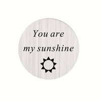 Stainless Steel, Flat Round, You are my sunshine, polished, enamel, original color, 22x0.5mm, 10PCs/Bag, Sold By Bag