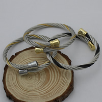 Stainless Steel Bangle plated adjustable 5mm Inner Approx 54mm Length Approx 6.5 Inch Sold By Lot