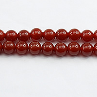 Prirodni Red ahat perle, Red Agate, Krug, prirodan, različite veličine za izbor, ocjena, Rupa:Približno 1mm, Dužina Približno 15.5 inčni, Prodano By Lot