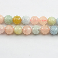 Morganite Beads, Round, natural, different size for choice, Hole:Approx 1mm, Length:Approx 15.5 Inch, Sold By Lot
