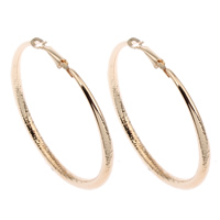 Iron Hoop Earring, gold color plated, nickel, lead & cadmium free, 60x65x4mm, Sold By Pair