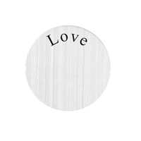 Stainless Steel, Flat Round, word love, polished, enamel, original color, 22x0.5mm, 10PCs/Bag, Sold By Bag
